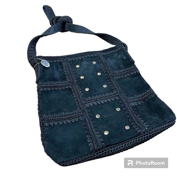 The Sak Handbags - The Sak black suede and crochet patchwork bag
